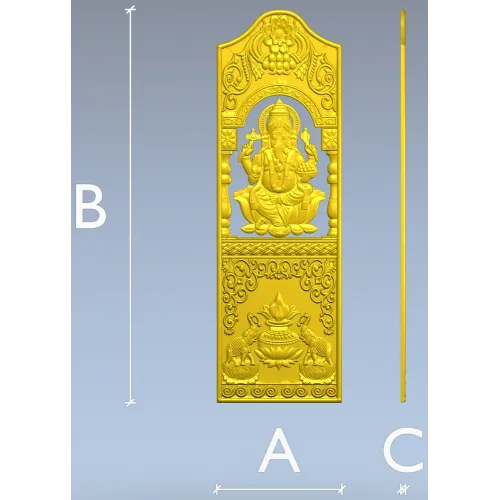 Ganesha Blessing Panel - STL 3D Model for CNC Door Panel