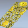 Декоративная вертикальная панель "Павлиний цветок" - STL модель для ЧПУ