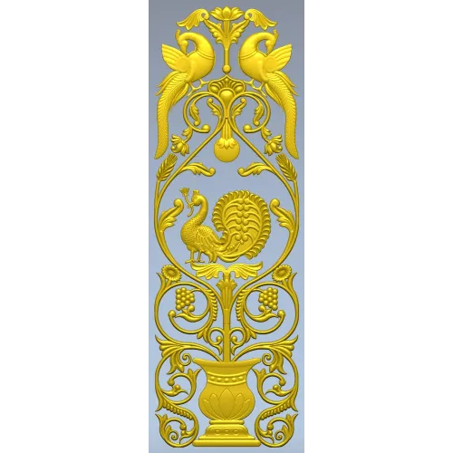 Imperial Peacock Vertical Panel - STL 3D model for CNC milling