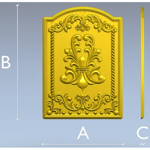 Decorative Fleur-de-Lis Panel STL Model for CNC