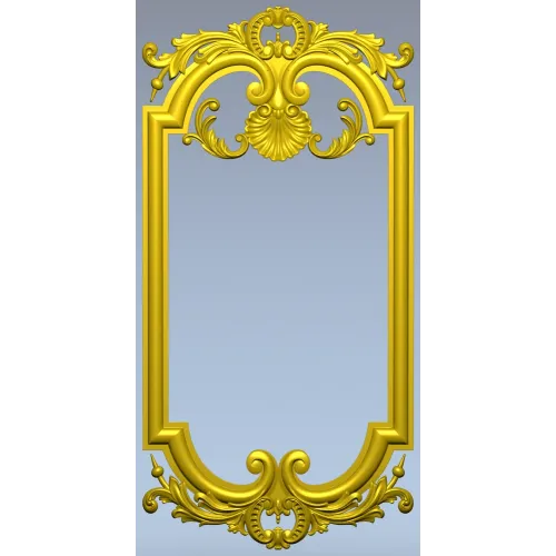 Ornate Baroque Frame 3D STL Model for CNC Milling