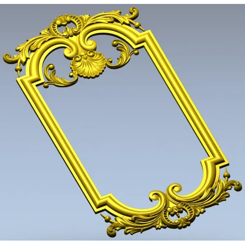 Ornate Baroque Frame 3D STL Model for CNC Milling