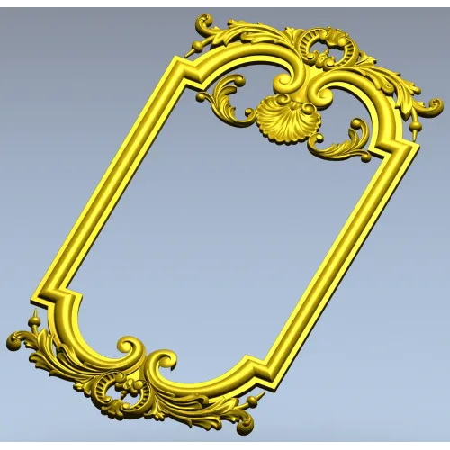 Ornate Baroque Frame 3D STL Model for CNC Milling