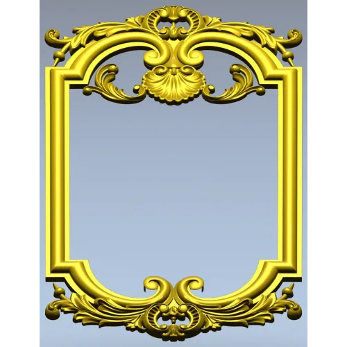 Ornate Baroque Frame 3D STL Model for CNC Milling