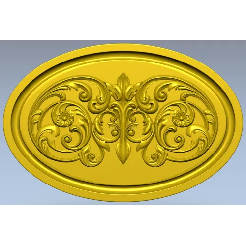 Овальный картуш с растительным вензелем - STL для ЧПУ