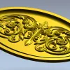 Овальный картуш с растительным вензелем - STL для ЧПУ