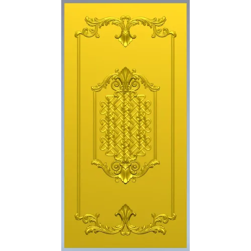 Elegant Classical Facade Panel 3D STL Model for CNC Milling
