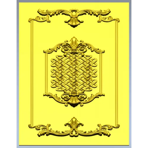 Elegant Classical Facade Panel 3D STL Model for CNC Milling