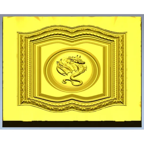Декоративная панель "Драконий картуш" - STL для ЧПУ