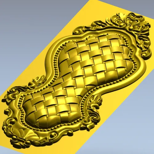 Ornate Basket Weave Decorative Panel STL Model for CNC