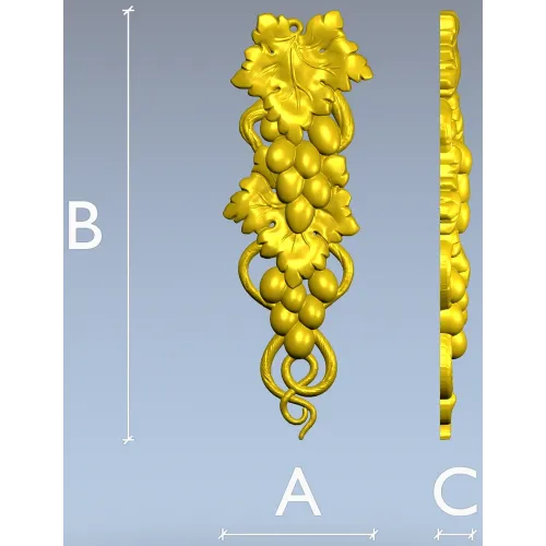 Elegant Grapevine Relief 3D Model for CNC