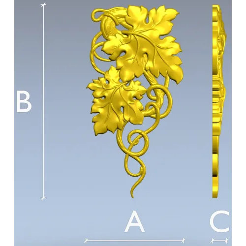 Grapevine Carving 3D Model for CNC Milling in STL Format