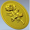 Detailed Rose Plaque 3D Model STL for CNC Milling