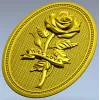 Detailed Rose Plaque 3D Model STL for CNC Milling
