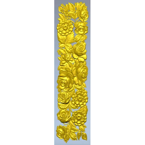 Ornate Floral Panel STL Model for CNC Milling