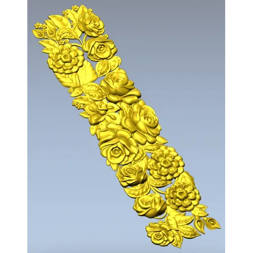 Ornate Floral Panel STL Model for CNC Milling