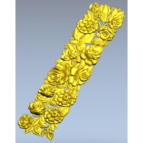 Ornate Floral Panel STL Model for CNC Milling