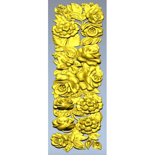 Ornate Floral Panel STL Model for CNC Milling