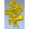 Detailed 3D STL Model of a Bouquet of Roses with "Happy Birthday" Ribbon for CNC Milling
