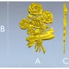 Detailed 3D STL Model of a Bouquet of Roses with "Happy Birthday" Ribbon for CNC Milling