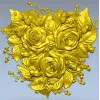 Букет из трёх роз - 3D модель для ЧПУ в формате STL