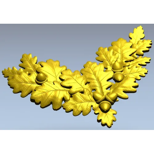 Oak Leaf and Acorn Decorative Corner STL Model for CNC