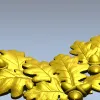 Oak Leaf and Acorn Decorative Corner STL Model for CNC