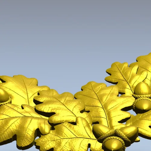 Oak Leaf and Acorn Decorative Corner STL Model for CNC
