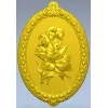 Овальный медальон с цветочным рельефом - STL модель для ЧПУ