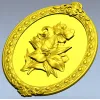 Овальный медальон с цветочным рельефом - STL модель для ЧПУ