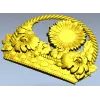 Floral Basket 3D STL Model for CNC Milling