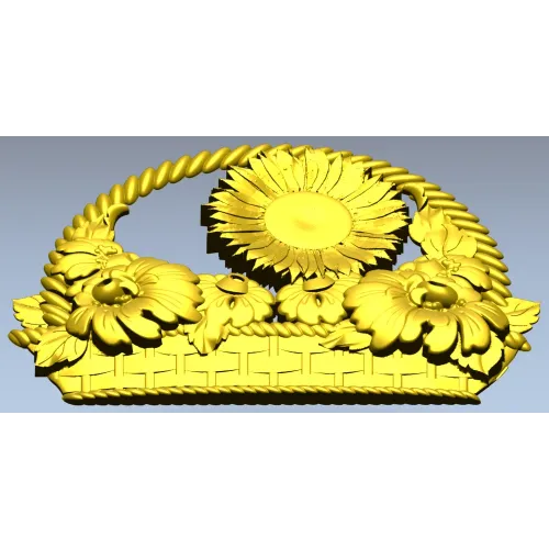 Floral Basket 3D STL Model for CNC Milling