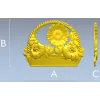 Floral Basket 3D STL Model for CNC Milling