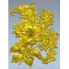 Рельефная 3D модель цветочной панно - лилия и кисти мелких цветов (STL для ЧПУ)