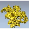 Рельефная 3D модель цветочной панно - лилия и кисти мелких цветов (STL для ЧПУ)