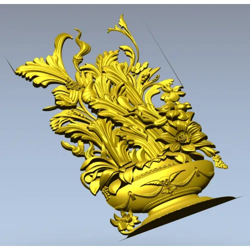 Ornate Floral Vase 3D Model for CNC Milling STL