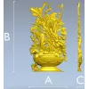 Ornate Floral Vase 3D Model for CNC Milling STL