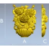 Floral Bouquet in Classic Vase 3D Model STL for CNC Milling