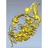 3D модель STL - вертикальная растительная панель с ласточками для ЧПУ