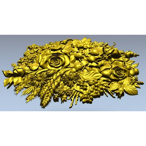 Рельефный букет - STL 3D модель для ЧПУ