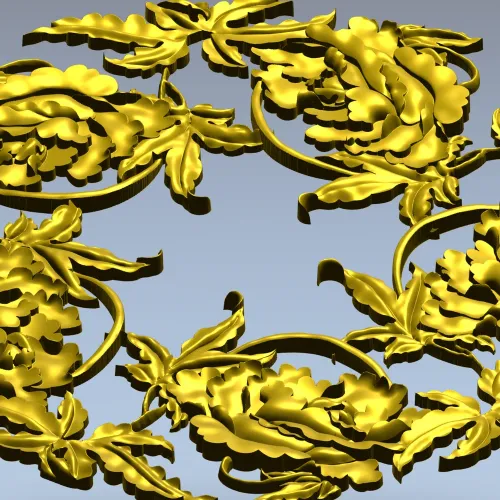 Венок королевских пионов - 3D модель в формате STL для ЧПУ