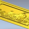 Флористическая панель .stl - 3D модель для ЧПУ с рельефом пионов