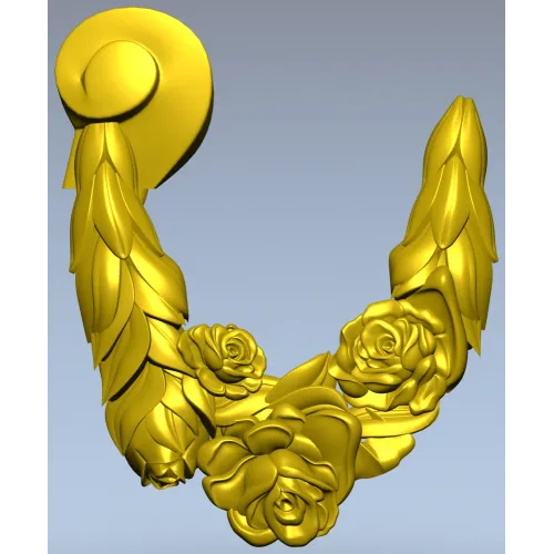 Рельефная гирлянда из роз - stl модель для ЧПУ