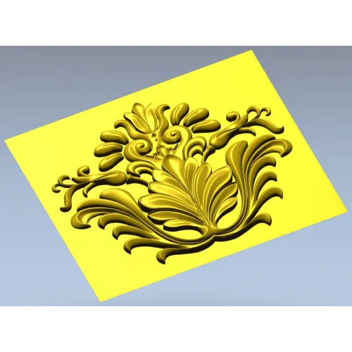Рельефный растительный картуш в стиле рококо - STL модель для ЧПУ