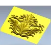 Рельефный растительный картуш в стиле рококо - STL модель для ЧПУ