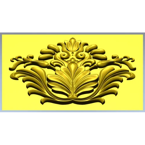Рельефный растительный картуш в стиле рококо - STL модель для ЧПУ