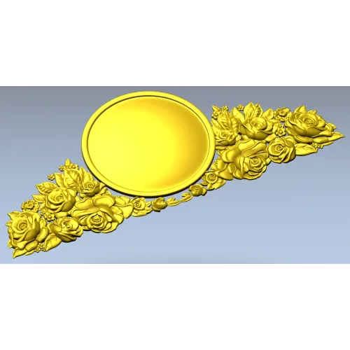 Декоративная накладка с медальоном и розами - 3D модель STL для ЧПУ