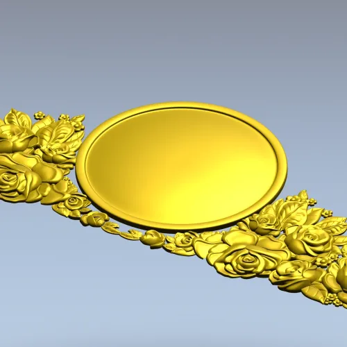 Декоративная накладка с медальоном и розами - 3D модель STL для ЧПУ