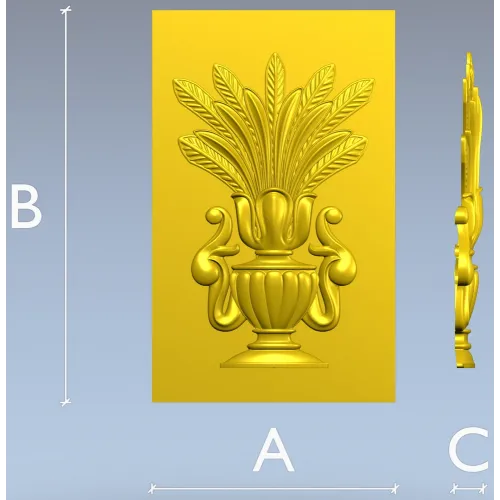 Перистая ваза - 3D панель в формате STL для ЧПУ