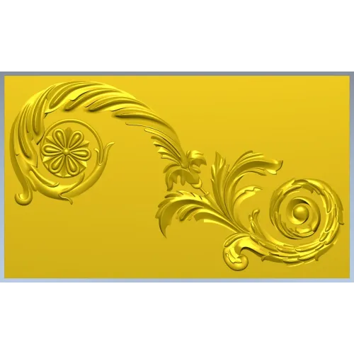 Elegant Floral Acanthus STL Model for CNC Milling